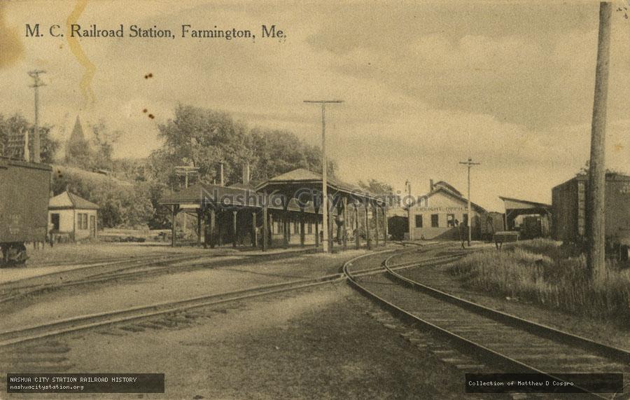 Postcard: Maine Central Railroad Station, Farmington, Maine